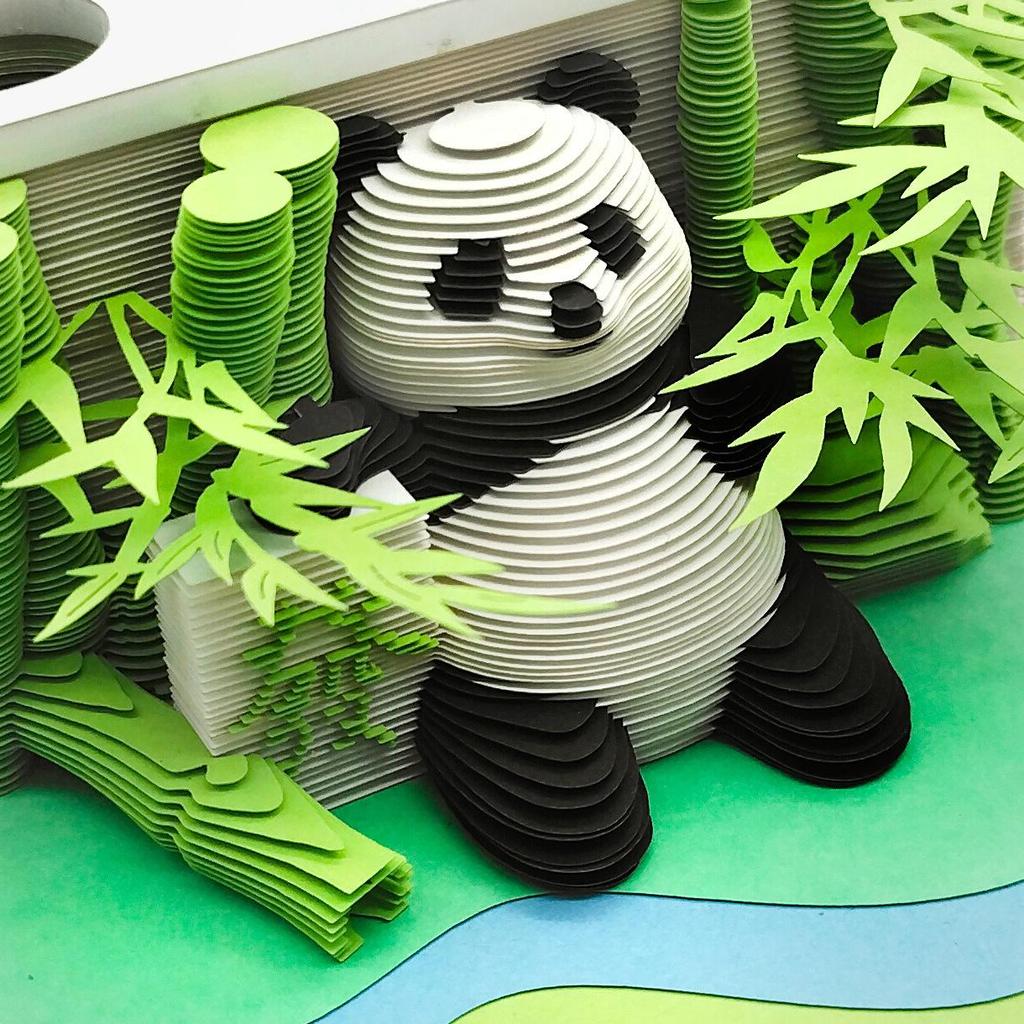 3D Panda Stereo Sticky Notes & Creative Calendar Sculpture Gift