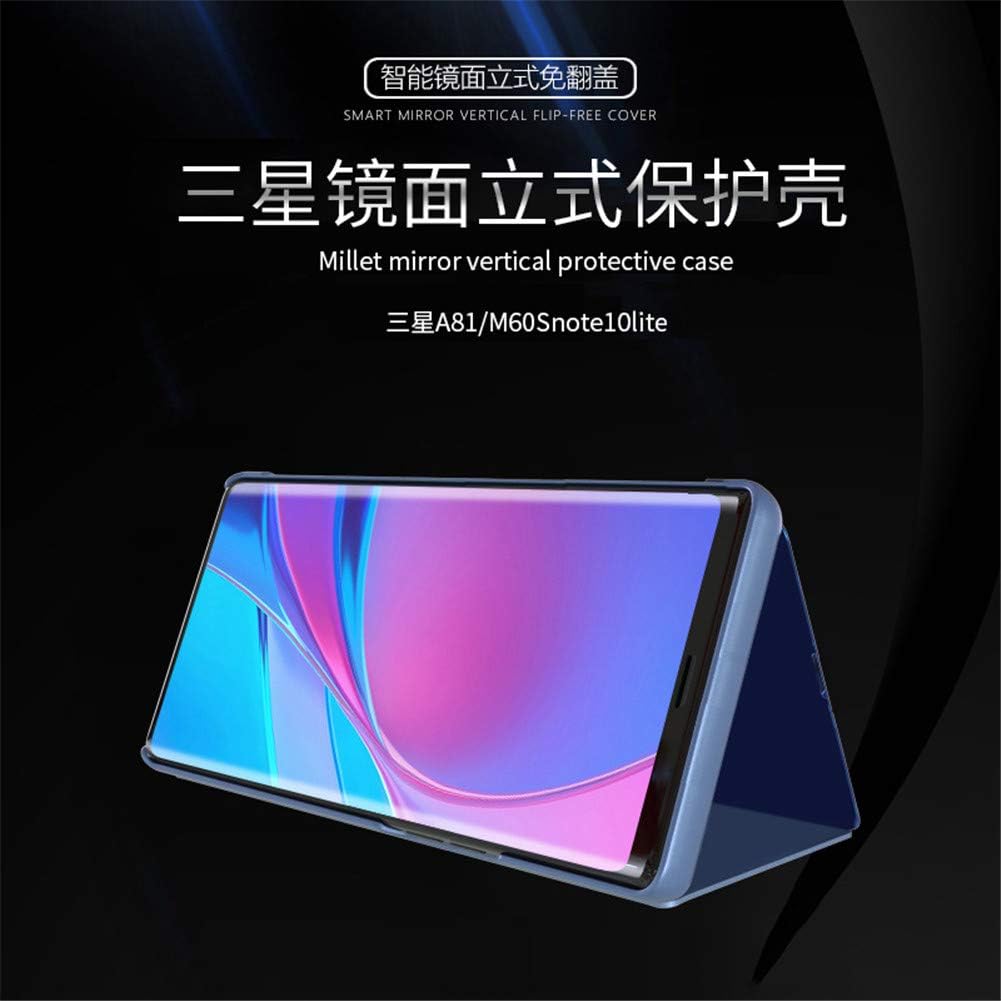 

Case for Samsung Galaxy Note 10 Lite Cool Style Clear View Electroplate Plating Stand Scratchproof Full Body Protective Flip Ultra Slim Cover for 5-Plating Mirror:rose gol