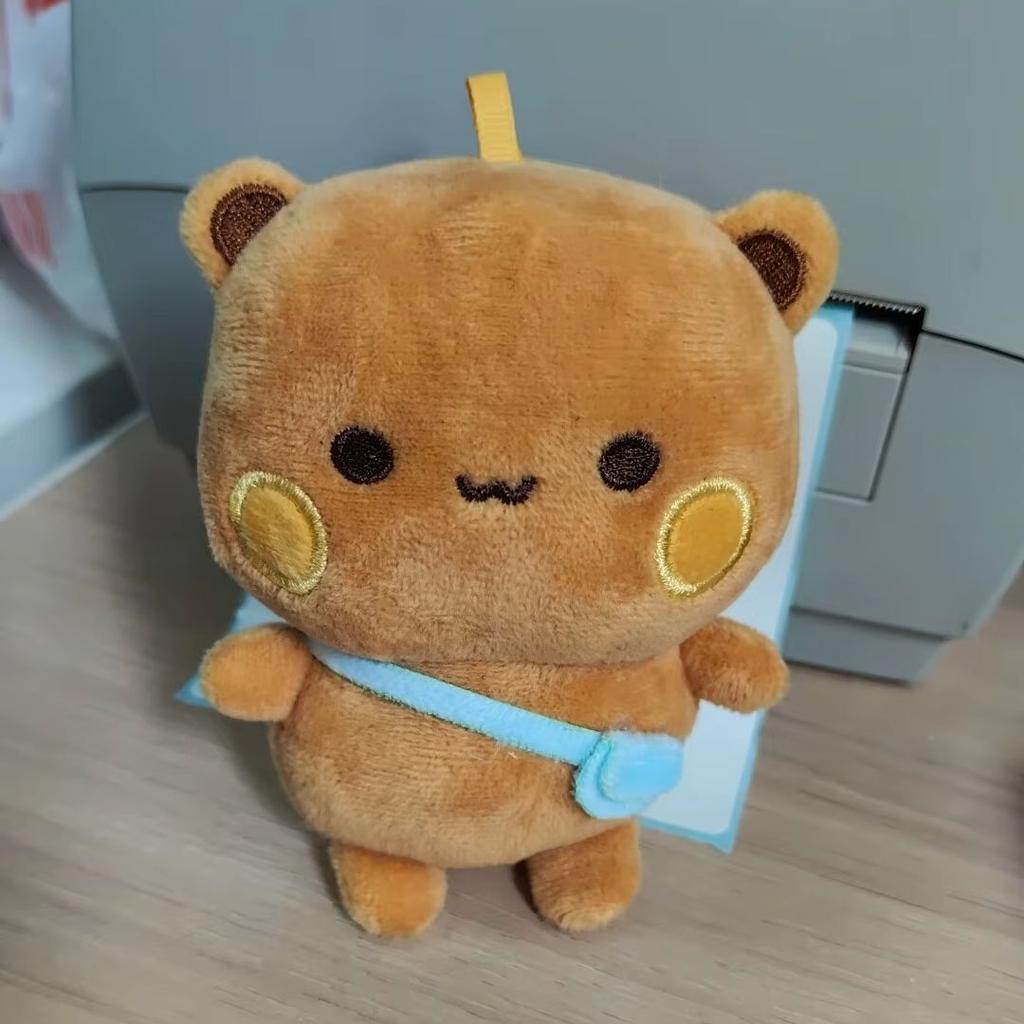 Cute Little Bear Bubu and Yier Plush Doll Keychains Soft Sleeping Buddy Kawaii Cartoon Fluffy Bear Toy Car Sofa Decor Gift