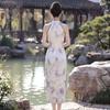 Cold national style new Chinese smudge neck 1011 new improved cheongsam women's thin sleeveless long dress