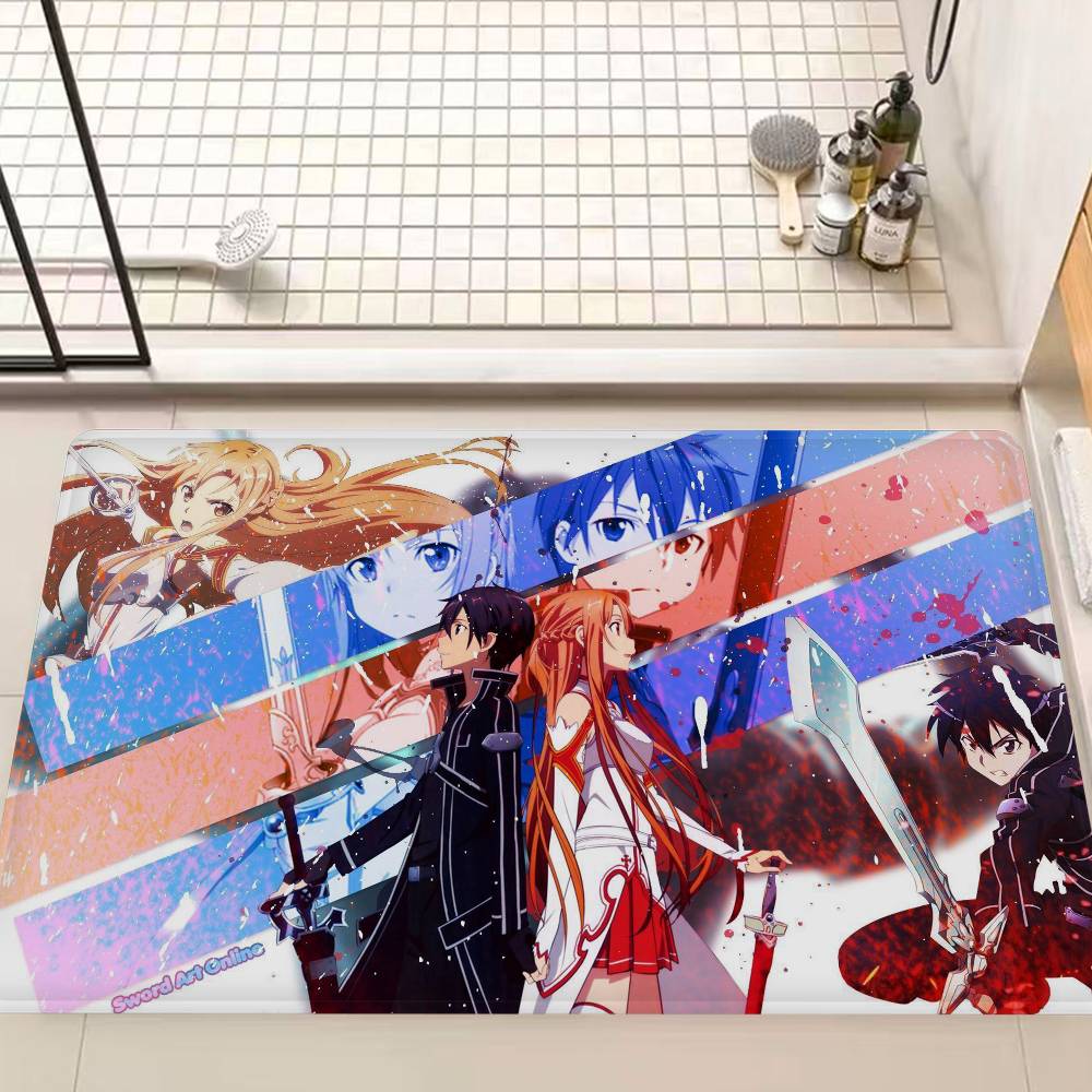 Adventure Anime Sword Art Online Bathroom Mat Kids Room Bedroom Decoration Balcony Anti-Slip Doormat Living Room Welcome Rug