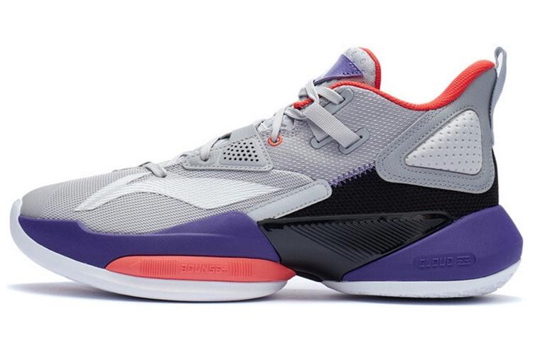 Баскетбольные кроссовки Li Ning Power 8 Мужские Средние Серый/Черный/Синий Микрокристаллический ABPR035-1 41