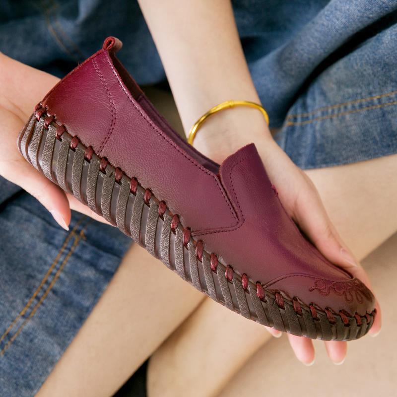 Frühlingsschuhe aus echtem Kuhleder für Damen, Slip-on-Designer, hochwertige Damen-Loafer, lässige Oxford-Wohnungen, Damen-Mokassins