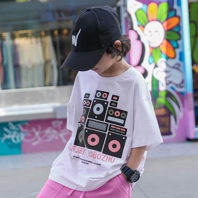 Summer Short-sleeved T-shirt Children's Short-sleeved Combed Cotton Round Neck Printed Body Shirt Top Bottoming Shirt