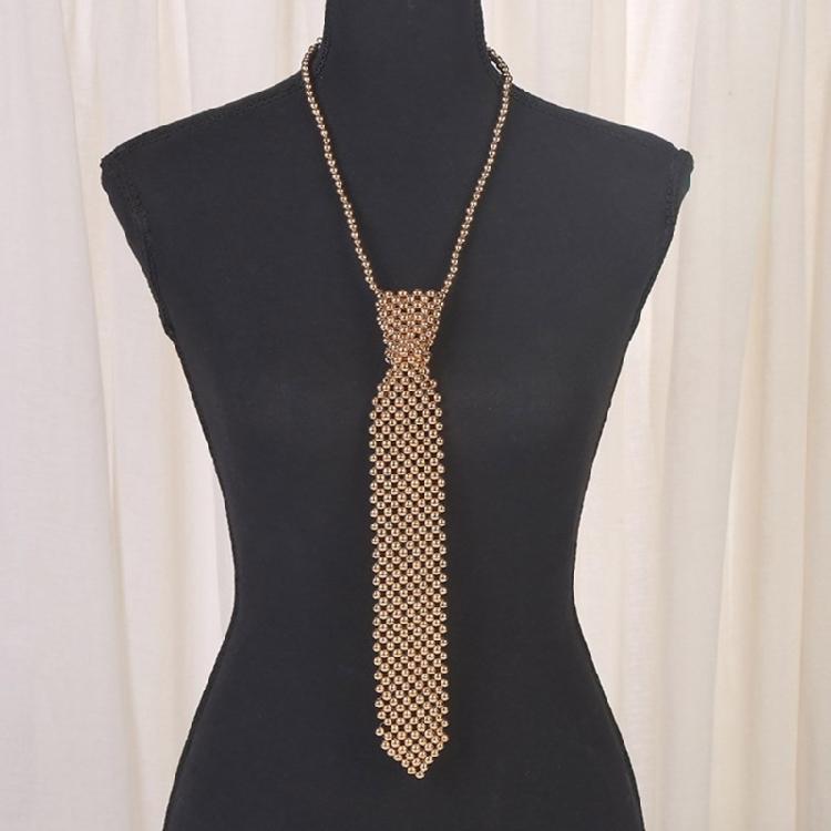 Elegant Pearl Necktie Unique Pearl Necklace for Girl and Women Social Gatherings