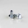 US Class 2 External Hex Flange Bolt with Tooth Washer, Blue-White Zinc-Plated Carbon Steel, Anti-Loosening.