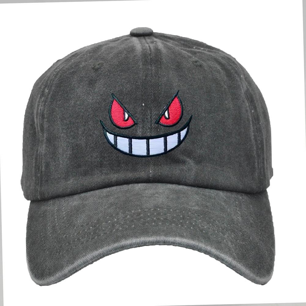 Pokemon Anime Gengar Broderi Baseballcaps Snapback Huer Sport Fritidscaps Huer for Menn Kvinner Sjarm Gave