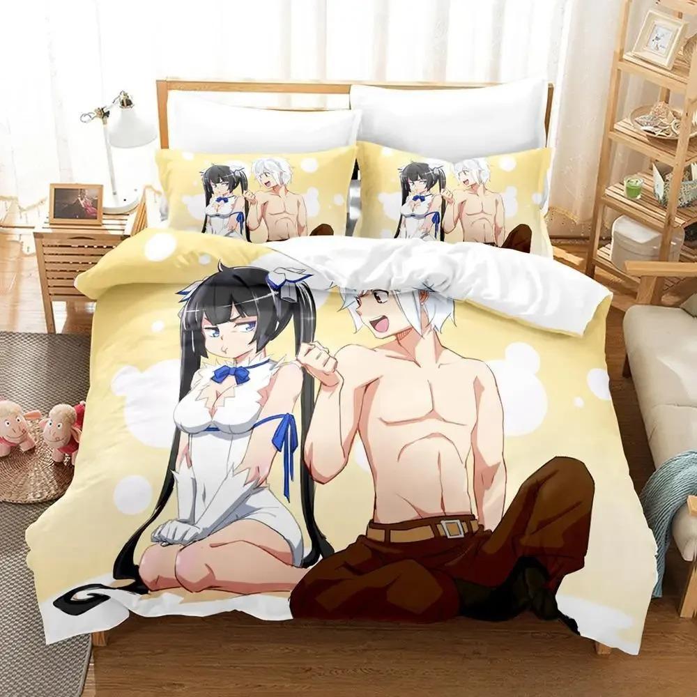 Comfortable Anime Print Bedding Set With Duvet Cover And Pillowcases King Queen Twin Sizes For Adults And Kids