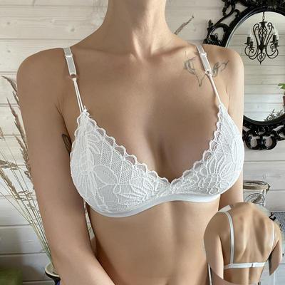 Sexy dámská krajková podprsenka bez kostic Dámská květinová bezešvá podprsenka bez vycpávky