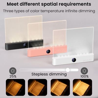 LED Page Reading Light Rechargeable Flat Book Lights with Smart Timer And Automatic Shut-Off Stepless Dimming Lamp for Eye Protection