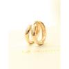 14K double-row one-touch ring piercing earrings