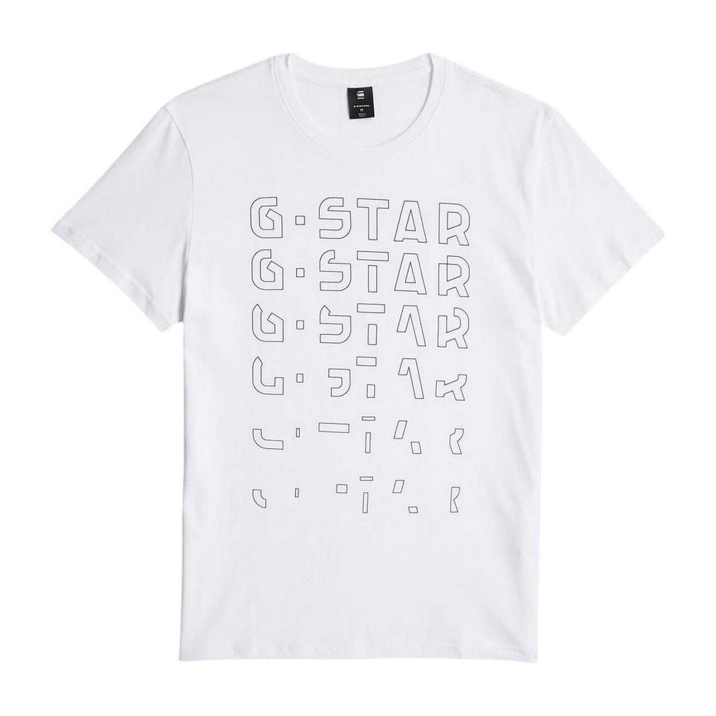 G-Star Mens Lettering Crew Neck T-Shirt