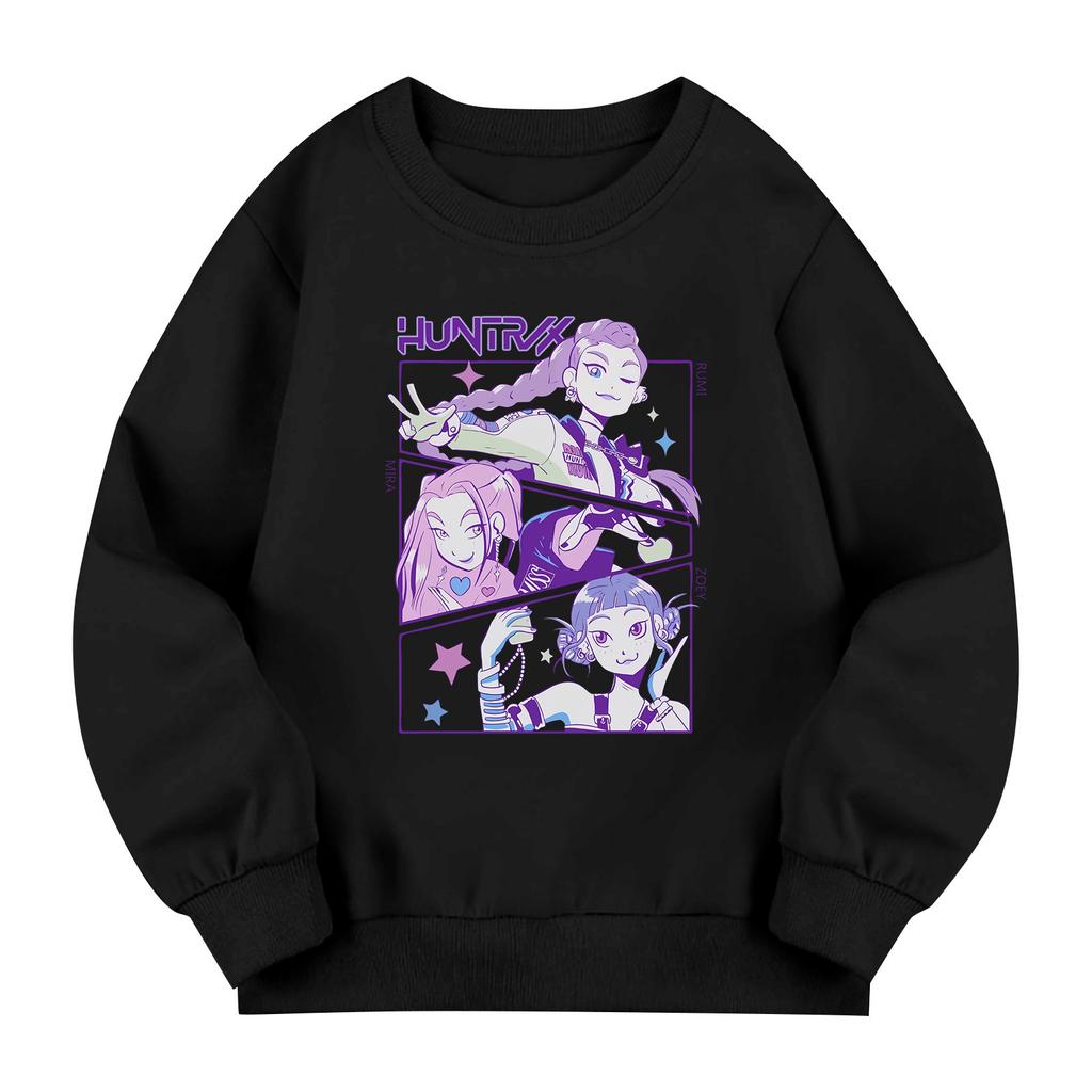 Kids' Long Sleeve Loose Pullover Letter Printed Round Neck Sweatshirt
