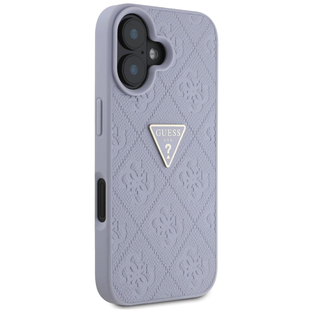Hülle für iPhone 16 Guess Metall Logo Lila