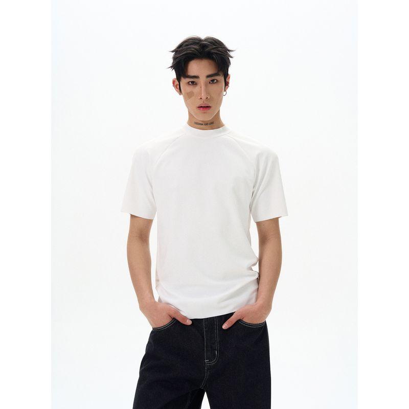 Kisko Simple Basic Commuter Cool Slim-Fit Boxy Regular Shoulder Short-Sleeve T-Shirt for Men and Women Summer Cleanfit Top