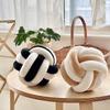 Round Ball Pillow Cushion Three Strand Rope Hand Woven Home Decoration Two-color Knotted Ball Pillow Floating Window Cushion New
