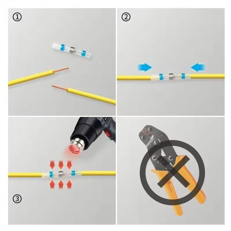 Elektrische Kabelverbinder, isolierter Stoßverbinder, Schrumpf-Lötanschluss, wasserdichter Stoßverbinder, Kabelanschluss