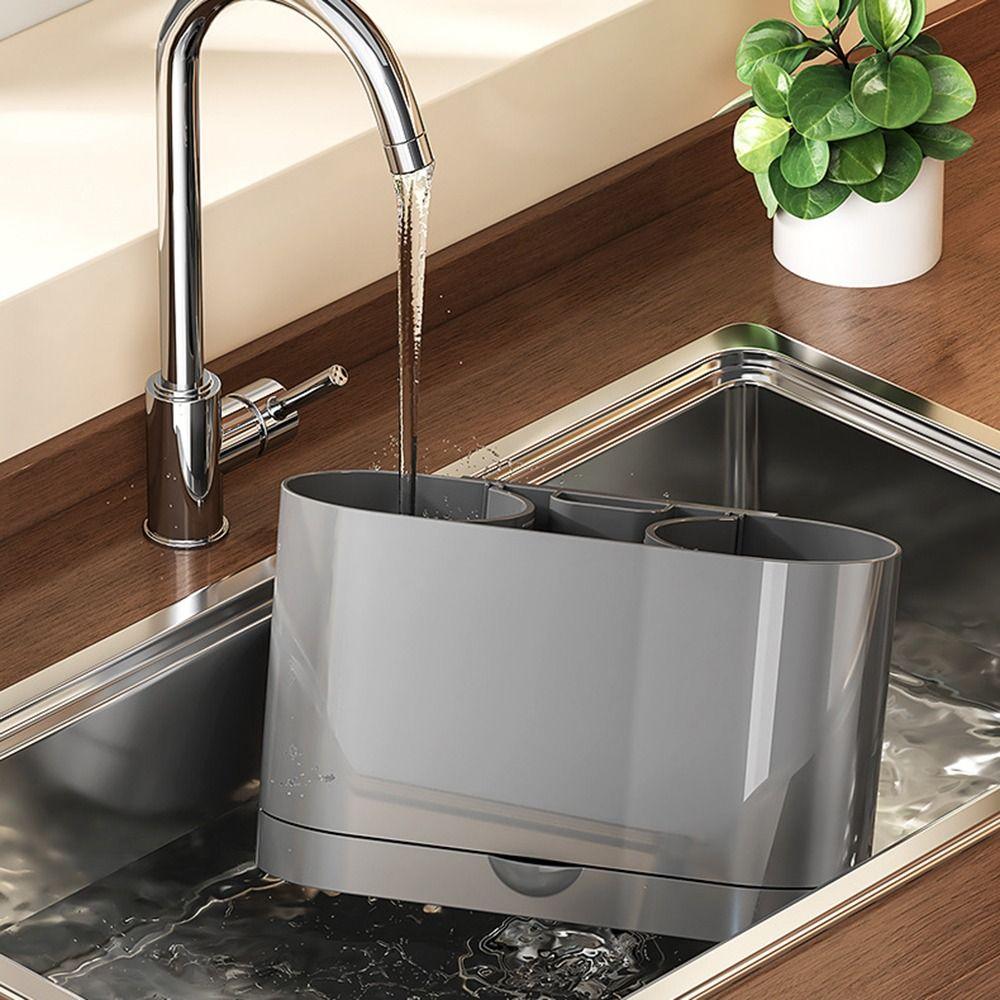 Drainage Hanging Chopsticks Cage with Water Tray Kitchen Utensil Holder Chopstick Drain Box