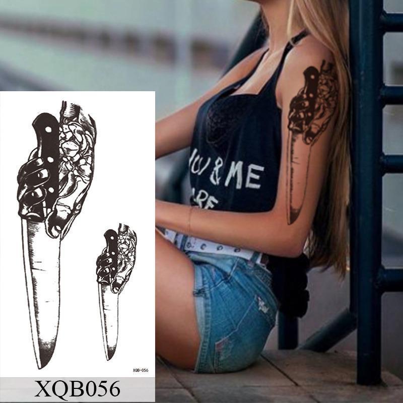 1 PC 210*114MM Waterproof Temporary Tattoo Sticker Spider Flash Tattoos Sanskrit Tiger Flower Body Art Arm Fake Tatoo For Women Men