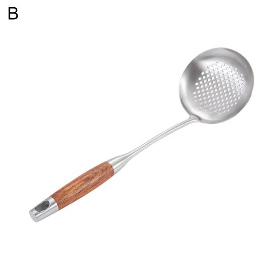Yousheng Cooking Utensils Non-stick Anti-slip 304 Stainless Steel Food Slotted Turner Soup Ladle for Bakery
