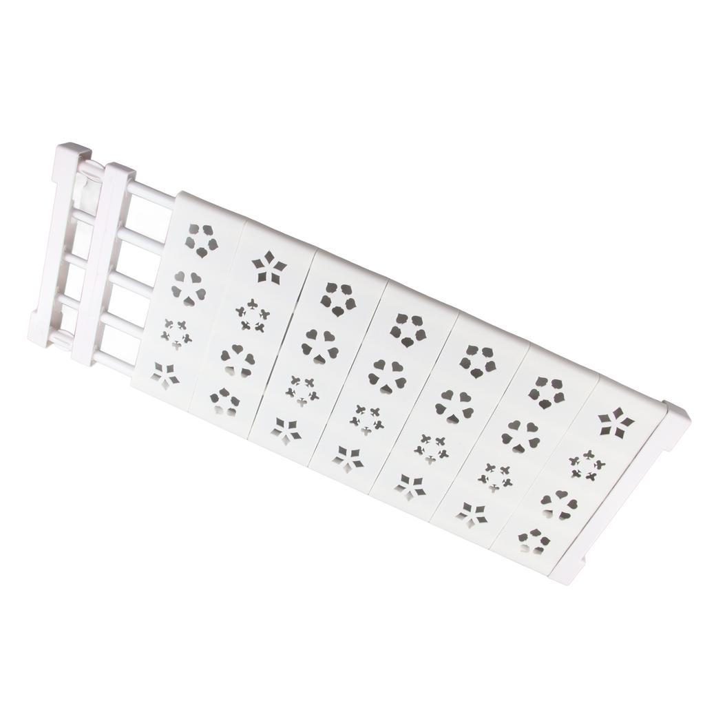 White Expandable Closet Tension Shelf No Drill Telescopic Wardrobe Tension Shelf Organizer Divider