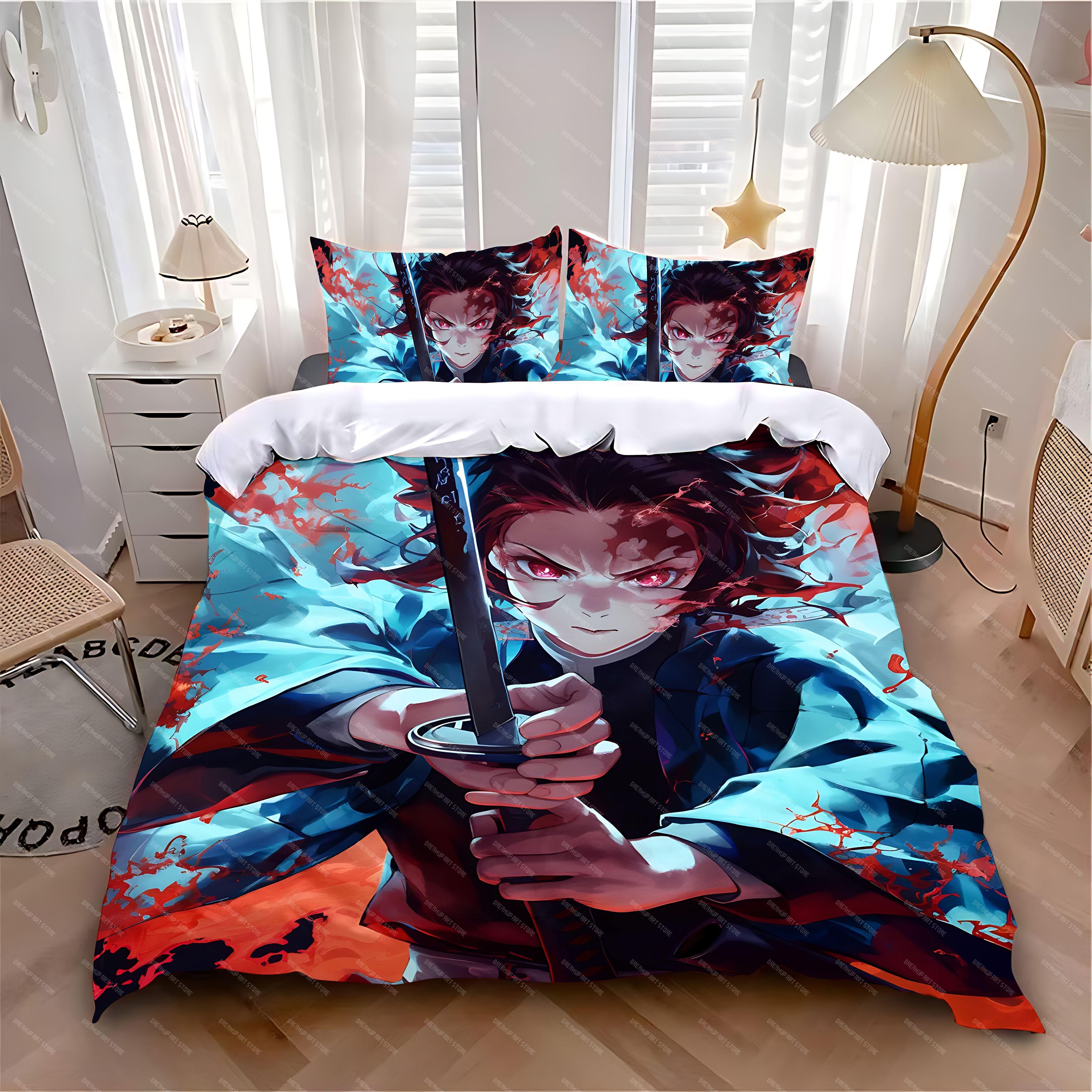 Dekbedovertrek Kussensloop Beddengoedset Anime D-Demons S-Slayers Volwassene Jongen Meisje Slaapkamerdecoratie Kinderen Eenpersoons Tweepersoons Groot Formaat EU Single 135x200cm