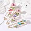 3 Colors Flower Enamel Brooch Rhinestone Jewelry Lapel Pin Accessories Elegant Brooch Pins