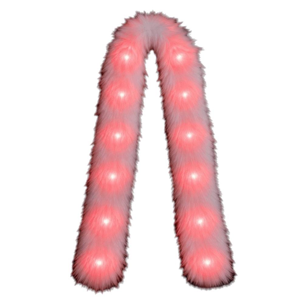 White Plush LED Flash Scarf Light Up Christmas Decoration Shining Luminous Glowing Scarf Rave