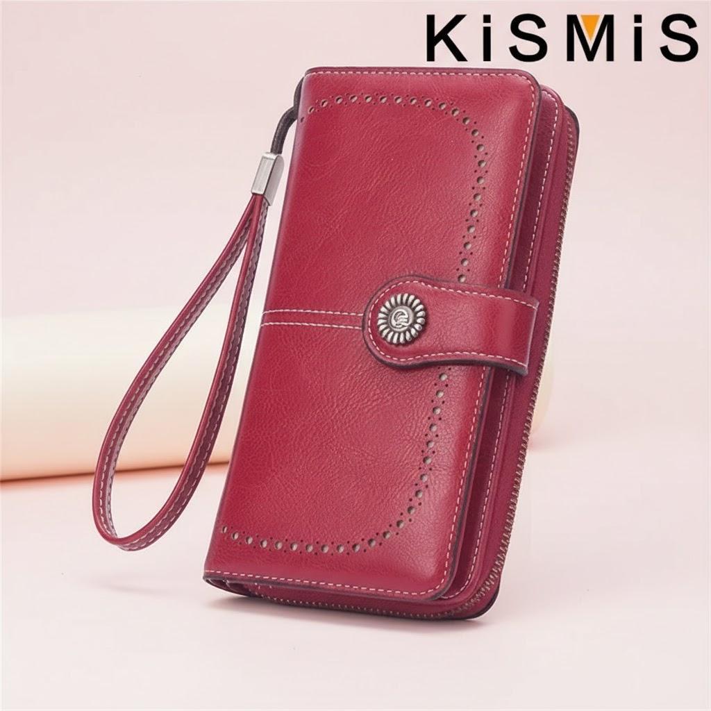 

Fashion Texture Women s High Quality RFID Anti Theft Leather Wallet Long Multi Card Wrist Bag червоний