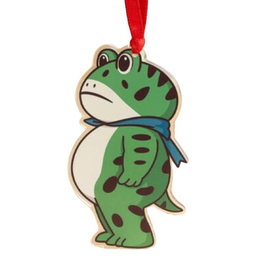 Frog Christmas Ornament Funny Frog Meme Christmas Decoration 2D Acrylic Holiday Keepsake for Xmas Tree Car Decor