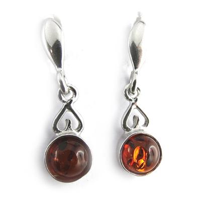 [N1998] - Amber 'Inspiration' Silver Earrings (rhodium-plated) - 25x7 Mm