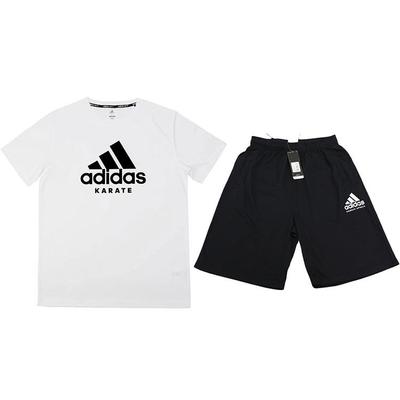 Letter Logo Printed Breathable Sports Casual Short Sleeve T-Shirt And Five-Point Shorts Set Men Sportswear ADICTKP-WB+ADIKTW1S-BW