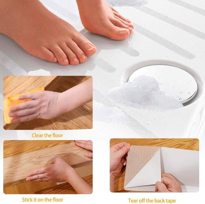 Non-Slip Stickers - 30 Pieces - Transparent - 7.08 X 0.86 Inches - PEVA