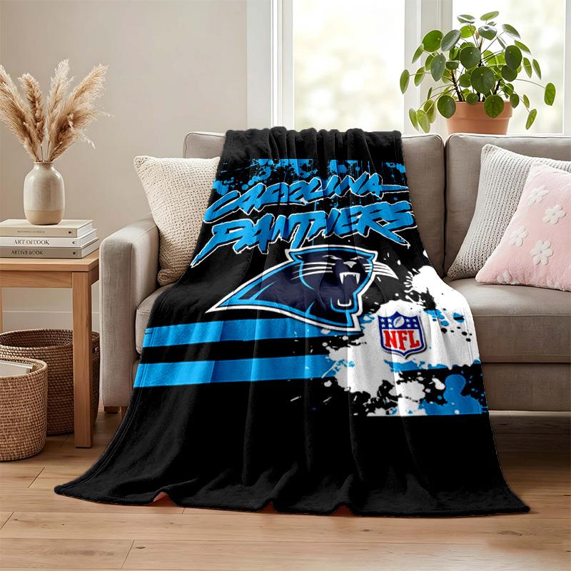 Carolina Panthers blanket Flannel Blanket Soft Cozy Plush Throw for Sofa Bed Lightweight Home Decoration