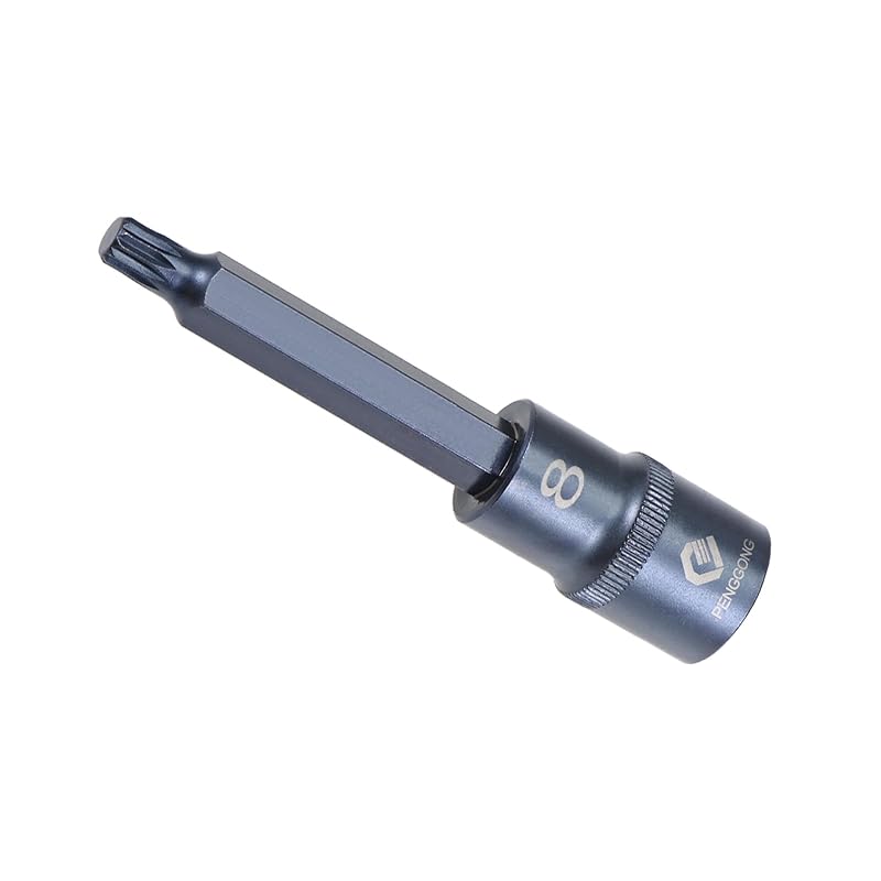 

CoCud triple square spline bit socket M8 bit 1/2 drive 4 long Star Alloy Steel Cr-V Socket blue color - (Application: For fastener applications)