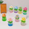 2 Pcs Mini Resin Artificial Flower Figurine Tiny Glow In The Dark Potted Flower for Dollhouse Miniature Landscape Home Office Decor