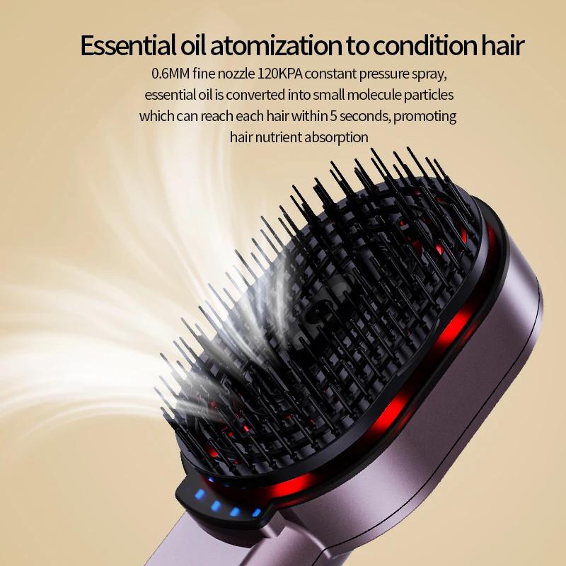 Electric Spray Essential Oil Massage Hair Growth Comb Vibration /NIR/Fog 3 In-1 Scalp Massage Comb Head Scratcher Massager Brush