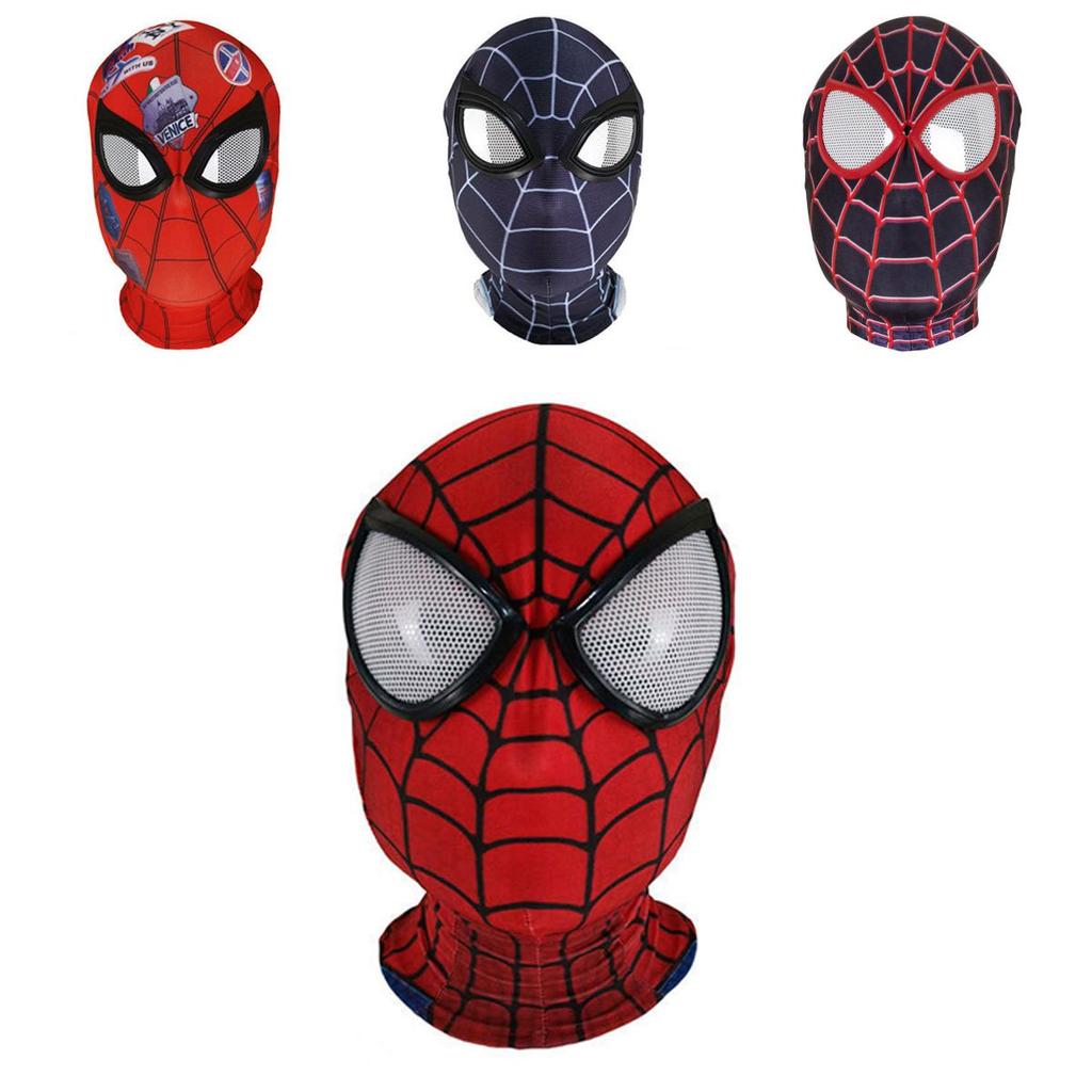 Spiderman Miles Morales Elastisk Mask Huvudskydd Kostym För Vuxna Cosplay-entusiaster