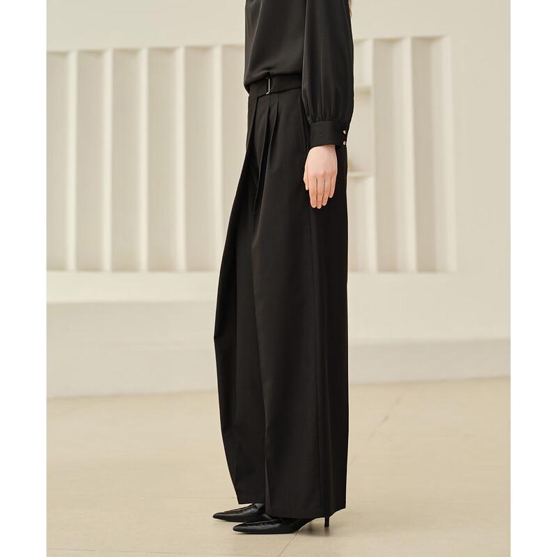 Giovanni Valentino Women's Asymmetric Waist Wide-Leg Casual Trousers