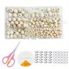 1Box Craft DIY New Natural Wooden Beads Wooden Round Ball Wood Spacer Beads Loose Wooden Beads For Jewelry Making Bracelet