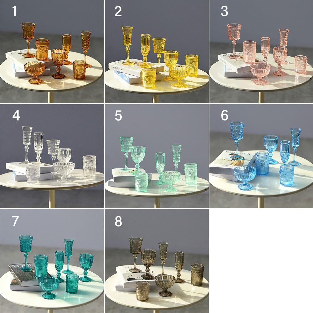 7PCS Multicolor Dollhouse Water Cup 1/6 Scale Doll Kitchenware Miniature Wine Glass  Dollhouse