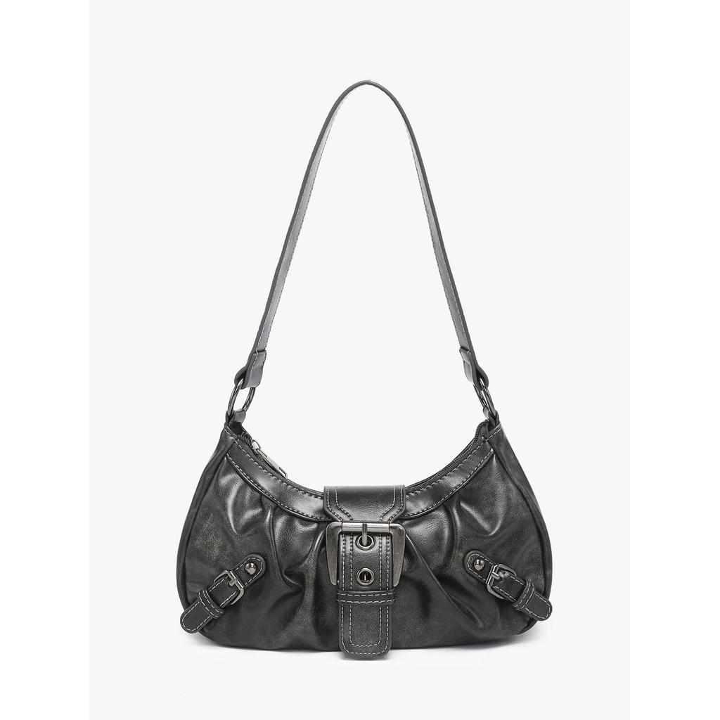 Maillard Style Retro Style Small Bag Spicy Girl Y2K Wasteland Style Vintage Faux Leather Shoulder Armpit Bag