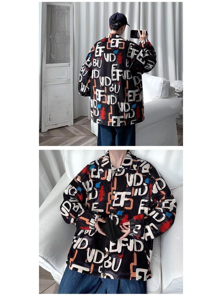 Men's Trendy Corduroy Hip Hop Jacket - Korean Style for Spring and Autumn