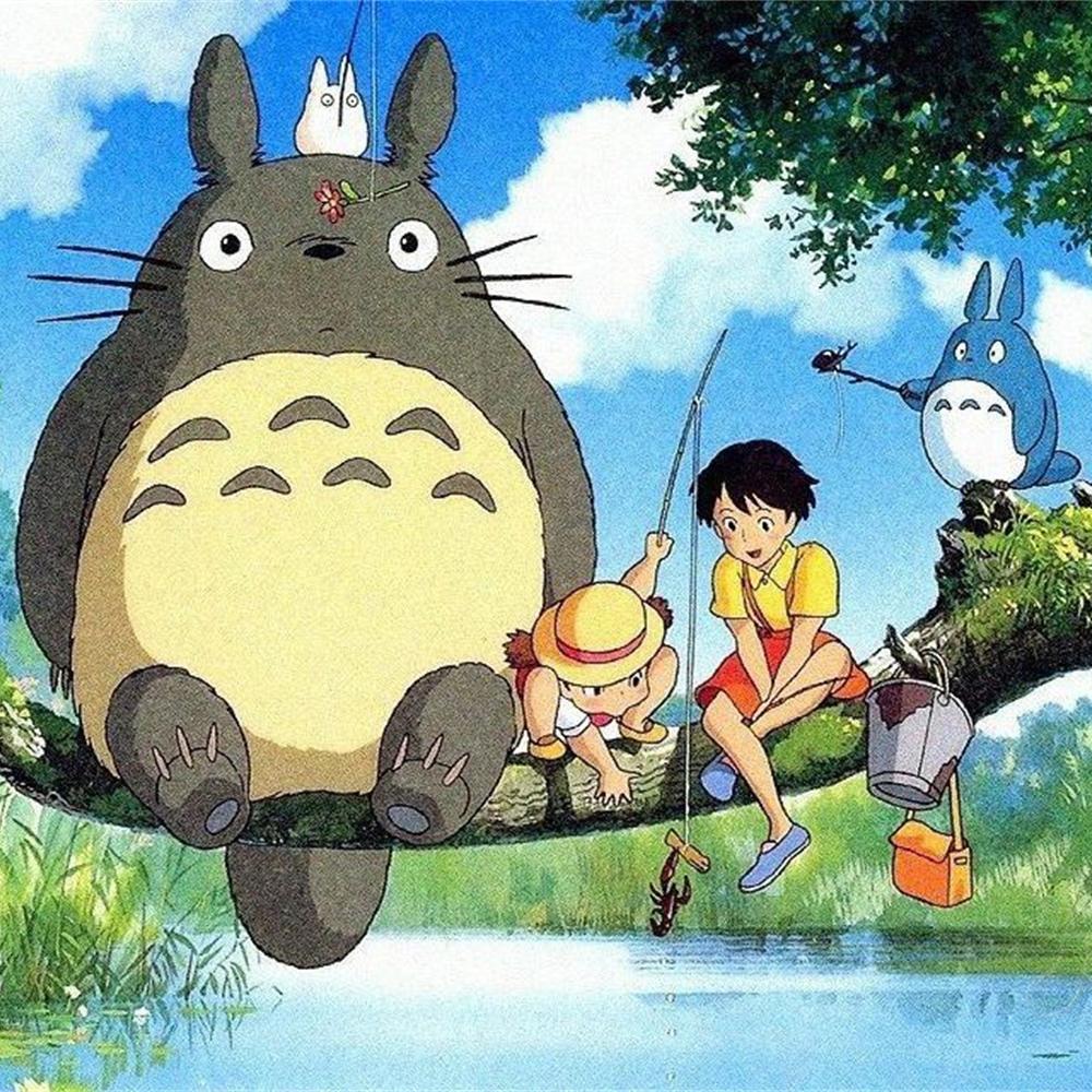 The Cartoon Animal Totoro Diamond Painting Japanese Anime 5D Diamond Embroidery Cross Stitch Handmade Art Gift Home Decor