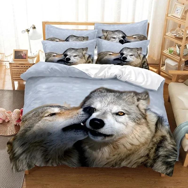 3d Black Leopard Animal Wolf Cat Dog Digital Comfortable Duvet Cover Pillowcase Bedding Set Bedroom Decoration Home Textile