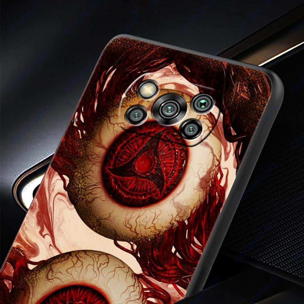 Spooky Scary Red Eye Phone Case Cover for Xiaomi Poco F7 Ultra F6 F5 F4 F3 X6 X5 X4 X3 NFC C51 C55 M4 GT 5G Soft TPU Shell Bags