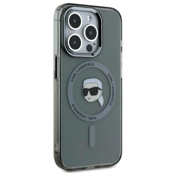 Karl Lagerfeld Klhmp15Xhlskik Iphone 15  Pro Max 6.7 Czarny/Black Hardcase Iml Metal Karl Head Magsafe