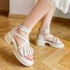 Platform Roman Sandals Women's 2025 Summer New Comfortable and Versatile Outside Breathable Sandals High Sense