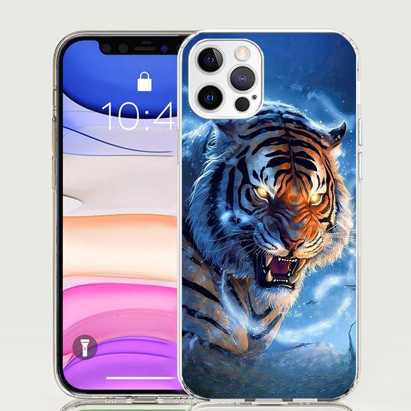 Ferocious Tiger Animal Case Phone Cover for Apple Iphone 16 15 14 13 12 Mini 11 Pro Max 16E X XS XR 7 Plus 8 + SE 2020 Trend Fun