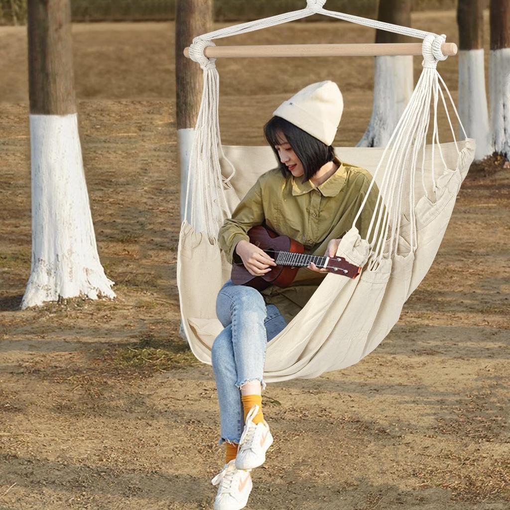 Hanging Hanging Hammock Rope Canvas Garden For Adults For Chair Load Capacity Includes 2 Cushions Chair, Type, Chair, Camping, Chair, Hand-knitted